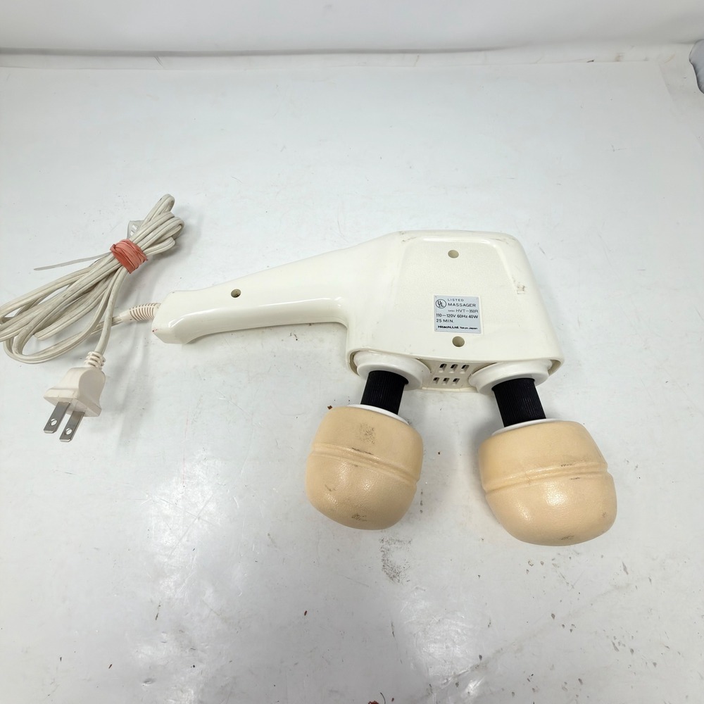 Hitachi HVT-350R Dual Head Electric Handheld Massager White Japan Tested